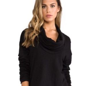 James Perse from Saks Fifth Ave/New York great black cowlneck short tunic or top